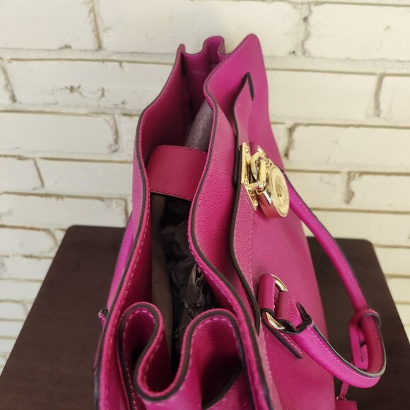 Michael Kors Hot Pink Hamilton Shoulder Bag Purse - Picture 9 of 16